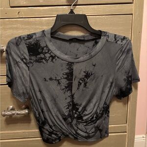Stylish Black Tie-Dye Women's Top